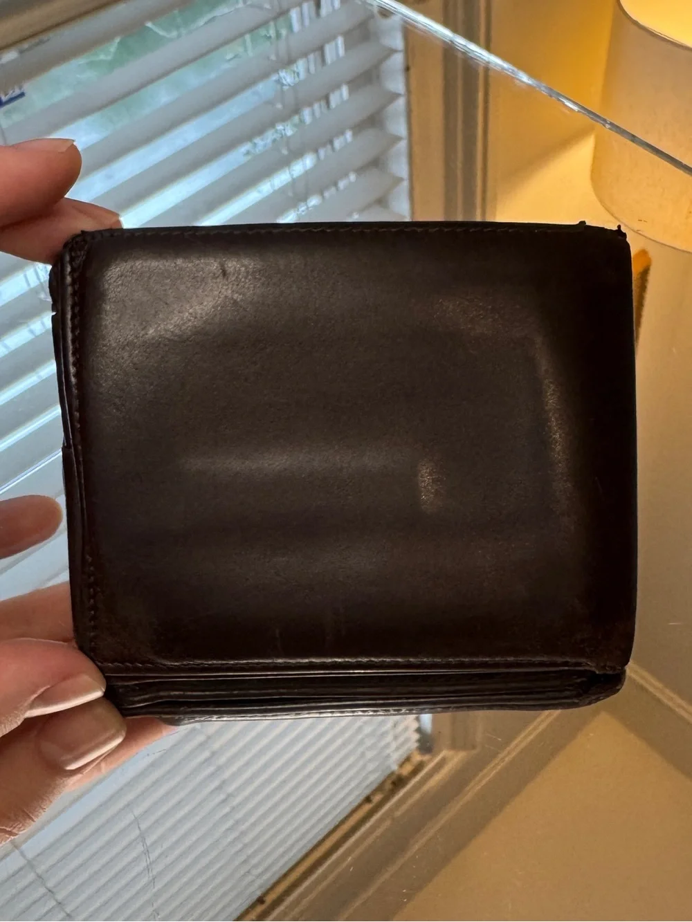 Vintage Coach Brown Leather Bifold Wallet Made in Italy *Heavy Wear